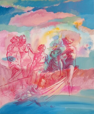 Peinture intitulée "Lucky Catch" par Marina Lukianova, Œuvre d'art originale, Acrylique Monté sur Châssis en bois