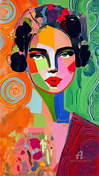 数字艺术 标题为“77-Retrato de mujer” 由Teresa Casas, 原创艺术品, AI生成的图像