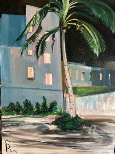 Peinture intitulée "Blue Mai" par Steve Phillips, Œuvre d'art originale, Huile Monté sur Autre panneau rigide