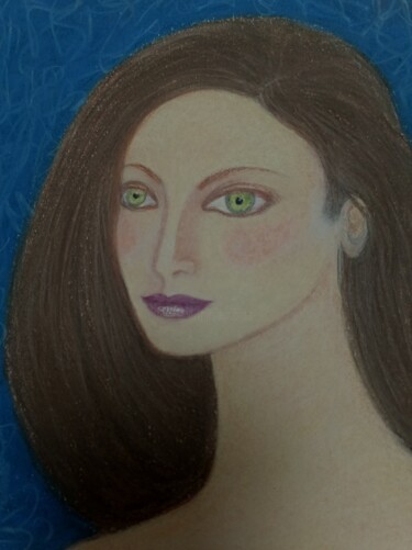 Dessin intitulée "Petit portrait d' A…" par Maje Brémont, Œuvre d'art originale, Pastel