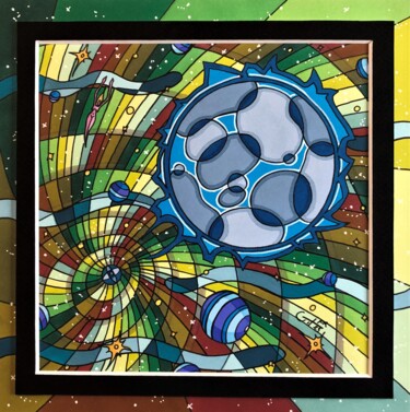 Dessin intitulée "(203) - union cosmi…" par Vincent Gibert, Œuvre d'art originale, Marqueur