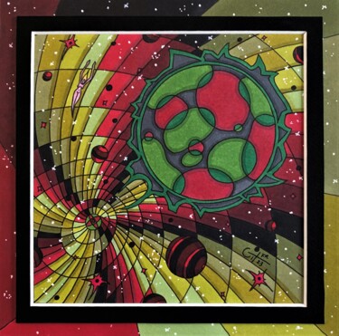 Dessin intitulée "(206) - union cosmi…" par Vincent Gibert, Œuvre d'art originale, Marqueur
