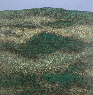 Painting titled "montagne14" by Clara Ramirez Katz, Original Artwork, Oil Mounted on Wood Stretcher frame