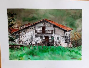 "Caserío 4" başlıklı Tablo Jose Maria Baranda Arribas tarafından, Orijinal sanat, Suluboya