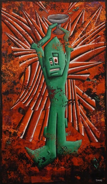 绘画 标题为“Kama El - God's Sig…” 由Gregory Evans, 原创艺术品, 油 安装在木质担架架上