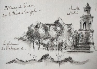 Drawing titled "Provence 1" by Didier Jean, Original Artwork, Ink