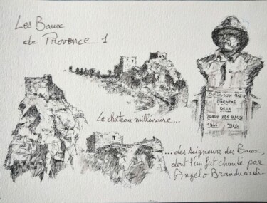 Drawing titled "Provence 3" by Didier Jean, Original Artwork, Ink