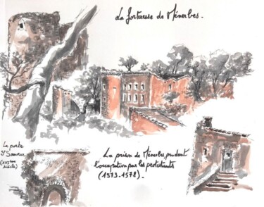 Drawing titled "Provence11" by Didier Jean, Original Artwork, Ink