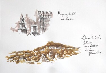 Drawing titled "Provence12" by Didier Jean, Original Artwork, Ink