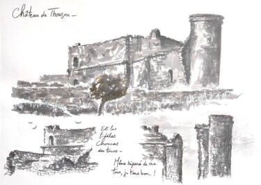 Drawing titled "Provence14" by Didier Jean, Original Artwork, Ink