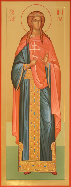 Painting titled "martyr Irene" by Pavel Minchenia, Original Artwork, Tempera