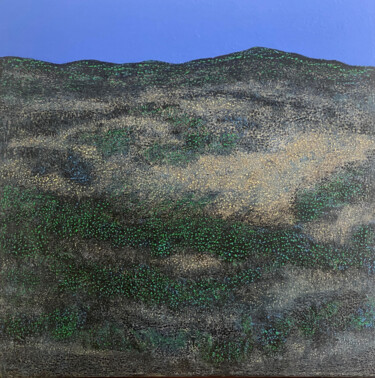 Painting titled "Montagne2" by Clara Ramirez Katz, Original Artwork, Oil Mounted on Wood Stretcher frame