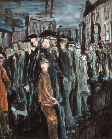 Schilderij getiteld "Group Series No. 28…" door John Thompson, Origineel Kunstwerk, Olie Gemonteerd op Houten paneel