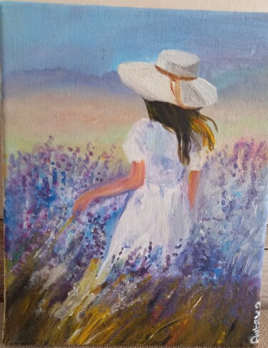 Pittura intitolato "La lavande" da Jessica Aubry, Opera d'arte originale, Acrilico Montato su Telaio per barella in legno