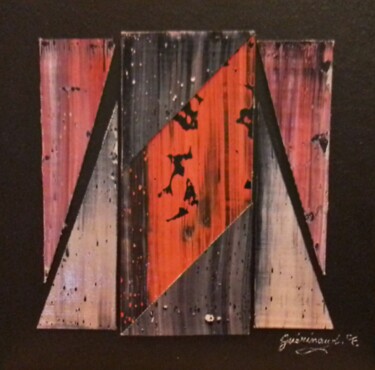Collages titled "Abstraite 54" by Etienne Guérinaud, Original Artwork, Collages Mounted on Other rigid panel