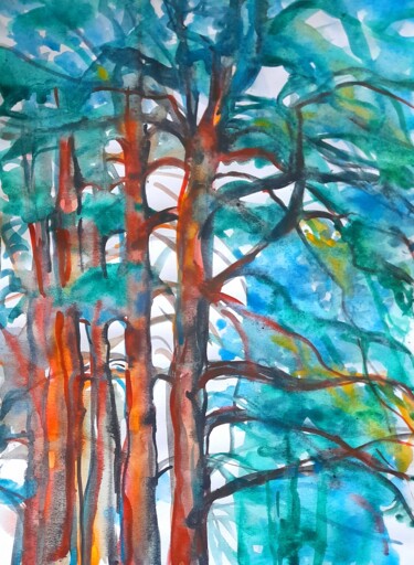 Painting titled "Through density" by Alexey Zhucovsky, Original Artwork, Watercolor