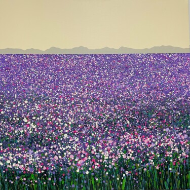 Painting titled "Purple field" by Ivan Didovodiuk, Original Artwork, Acrylic