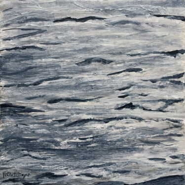 Painting titled "Vaguelettes sur le…" by Camille Rouschmeyer, Original Artwork, Acrylic Mounted on Wood Stretcher frame