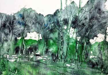 Peinture intitulée "Bosque Verde" par Miguel Angel Alvarez Perez, Œuvre d'art originale, Aquarelle