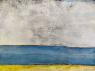 Ζωγραφική με τίτλο "Mer noire/Paysage d…" από Gilles Konop, Αυθεντικά έργα τέχνης, Ακουαρέλα