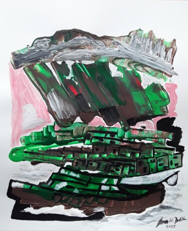 绘画 标题为“Rheinboat tour near…” 由Sven W. Dahlke, 原创艺术品, 丙烯
