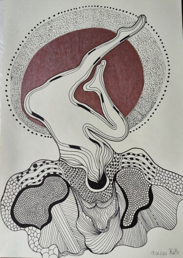 "yoga" başlıklı Resim Katarzyna Mroczek tarafından, Orijinal sanat, Jel kalem