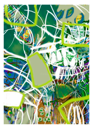数字艺术 标题为“Sans titre 8 : Vert” 由Jean-François Raymond, 原创艺术品, 数字油画