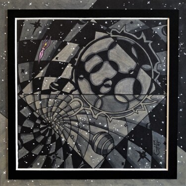 Dessin intitulée "(209)- union cosmiq…" par Vincent Gibert, Œuvre d'art originale, Marqueur