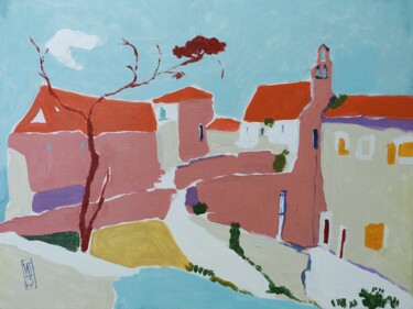 Peinture intitulée "Old town Budva" par Ilia Glebov, Œuvre d'art originale, Acrylique