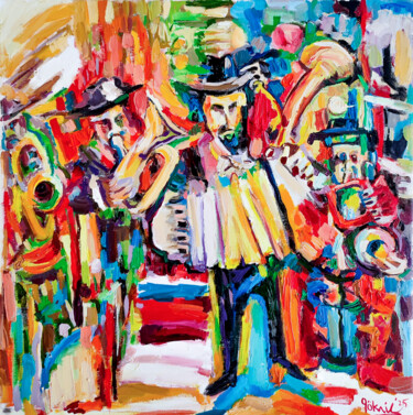 Orchestra of Color Peinture intitulée "Orchestra of Color" par Göknil Gümüş Sungurtekin, Œuvre d'art originale, Huile Monté sur Châssis en bois