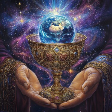 Holy Grail Pittura intitolato "Holy Grail" da Olga Ardasheva, Opera d'arte originale, Acrilico Montato su Telaio per barella in legno