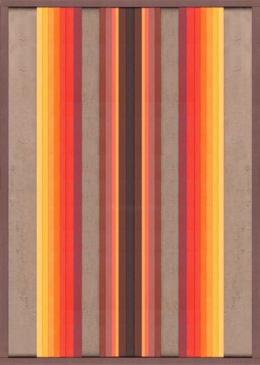 제목이 "STRAIGHT LINES 3"인 미술작품 Alain Maters로, 원작, 아크릴 나무 들것 프레임에 장착됨
