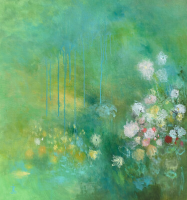 Peinture intitulée "Forest Flowers II" par Misako Chida, Œuvre d'art originale, Acrylique