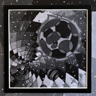 Dessin intitulée "(215) - union cosmi…" par Vincent Gibert, Œuvre d'art originale, Marqueur