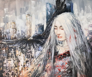 제목이 "Northern Wind"인 미술작품 Daria Harlauta로, 원작, 기름 나무 들것 프레임에 장착됨