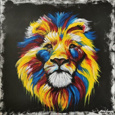 绘画 标题为“Lion” 由Anne Louise Sidorov, 原创艺术品, 丙烯