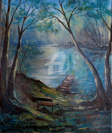 Peinture intitulée "invitation" par Hubert De Guyon, Œuvre d'art originale, Huile Monté sur Châssis en bois