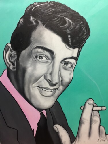 绘画 标题为“Dean Martin” 由Renzo Valenti, 原创艺术品, 油 安装在木质担架架上