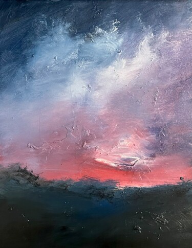 绘画 标题为“Tempest Descent” 由Lee Davis, 原创艺术品, 颜料 安装在木质担架架上
