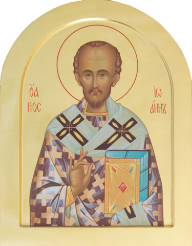 Saint John Chrysostom Painting titled "Saint John Chrysost…" by Pavel Minchenia, Original Artwork, Tempera