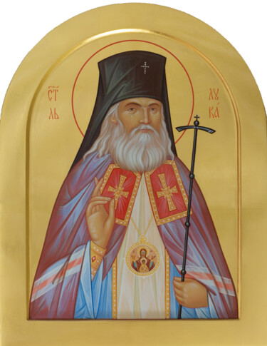 Saint Luke of Crimea Painting titled "Saint Luke of Crimea" by Pavel Minchenia, Original Artwork, Tempera