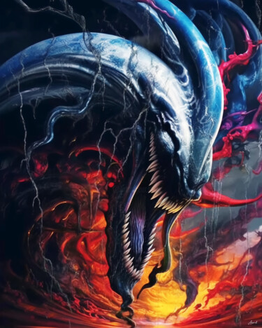 数字艺术 标题为“Venom Inspiration” 由Aurélia Turgis, 原创艺术品, AI生成的图像