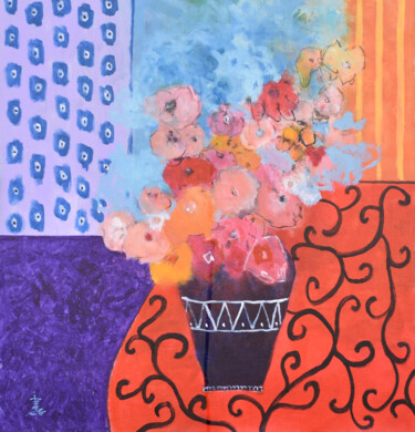 Painting titled "An Ordinary Sunday…" by Misako Chida, Original Artwork, Acrylic