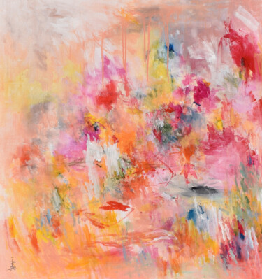 Painting titled "Floral Villa in Ear…" by Misako Chida, Original Artwork, Acrylic