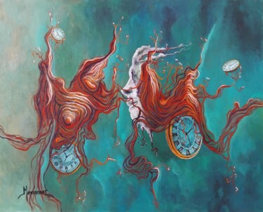 Ζωγραφική με τίτλο "Mind games with time" από Θεοδωροσ Μαρκοπουλοσ, Αυθεντικά έργα τέχνης, Ακρυλικό Τοποθετήθηκε στο Χαρτόνι