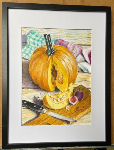 「Stillleben mit Kürb…」というタイトルの絵画 Alexander Giesbrechtによって, オリジナルのアートワーク, パステル