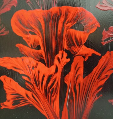 绘画 标题为“Le Rouge et le Noir” 由Jacqueline Vialla, 原创艺术品, 丙烯 安装在其他刚性面板上