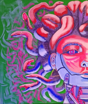 Medusa: Rebirth 绘画 标题为“Medusa: Rebirth” 由Anastasia Churina, 原创艺术品, 丙烯