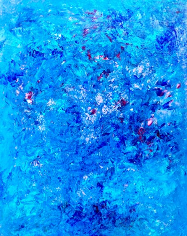 Swimming Pool Painting titled "Swimming Pool" by Blooming Paint, Original Artwork, Acrylic Mounted on Wood Stretcher frame
