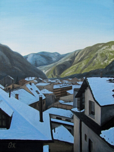 Жизнь а ущелье | Vie à la gorge | Life in the gorge Painting titled "Жизнь а ущелье | Vi…" by Olha Krasko, Original Artwork, Oil Mounted on Wood Stretcher frame